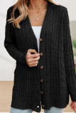 Casual Solid Buttons Solid Color V Neck Tops