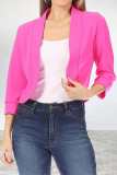 Elegant Solid Color Mandarin Collar Outerwear