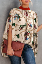 Casual Print Printing O Neck Tops