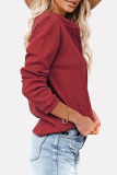 Casual Solid Buckle O Neck Tops(6 Colors)