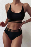Vacation Solid Split Joint Swimwears
