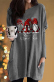 Casual Santa Claus Patchwork O Neck Long Sleeve Dresses