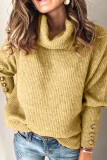 Fashion Street Solid Pullovers Turtleneck Tops