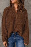 Fashion Solid Zipper Zipper Collar Tops