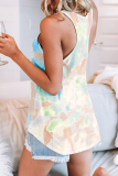 Casual Gradual Change Tie Dye Pullovers Basic O Neck Tops