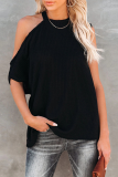 Fashion Casual Solid Split Joint O Neck T-Shirts