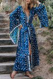 Fashion Vacation Print Split Joint Swimwears Cover Up