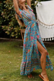 Fashion Bohemian Print V Neck Printed Dresses