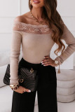 Fashion Sexy Solid Lace Off the Shoulder Tops
