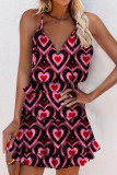 Fashion Street Print Split Joint V Neck A Line Dresses