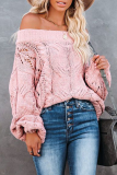 Casual Street Solid Patchwork Off the Shoulder Tops