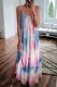 Fashion Street Tie Dye Spaghetti Strap Pleated Dresses