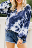 Fashion Sweet Adult Print Tie-dye V Neck Tops