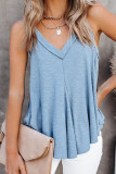 Fashion Casual Solid Patchwork V Neck Tops