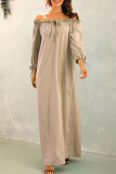 Fashion Street Solid Split Joint Off the Shoulder Straight Dresses
