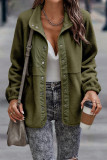 Casual Solid Patchwork Pocket Half A Turtleneck Outerwear