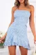 Elegant Floral Backless Flounce Strapless A Line Dresses