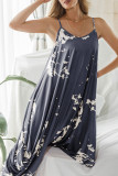 Fashion Casual Print Spaghetti Strap Loose Jumpsuits
