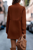 Casual Solid Patchwork Cardigan Collar Outerwear