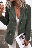 Casual Work Solid Buttons Turn-back Collar Outerwear(10 Colors)