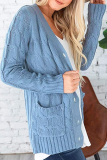 Fashion Solid Patchwork Cardigan Collar Tops