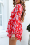 Fashion Elegant Print Frenulum V Neck Rompers