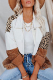 Casual Patchwork Camouflage Print Tassel Buckle Turndown Collar Outerwear