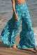 Casual Street Print Fold Loose High Waist Wide Leg Bottoms