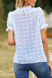 Fashion Street Solid Split Joint O Neck Tops
