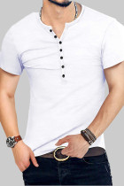 Fashion Casual Solid Basic V Neck Men's Tops