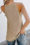 Casual Solid Split Joint Halter Tops