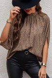 Work Elegant Print Patchwork O Neck Tops