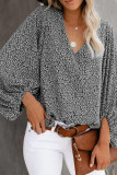 Fashion Casual Print Split Joint V Neck Tops