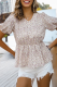 Fashion Elegant Floral Split Joint V Neck Tops