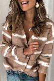 Fashion Street Striped Patchwork V Neck Tops