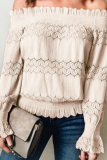 Casual Solid Hollowed Out Off the Shoulder Tops