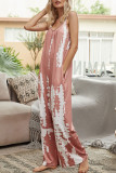 Fashion Casual Print O Neck Loose Jumpsuits
