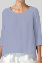 Casual Solid Basic O Neck T-Shirts