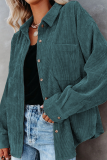 Casual Street Solid Buckle Turndown Collar Tops