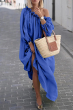 Elegant Solid Patchwork Stringy Selvedge Oblique Collar Irregular Dress Dresses(8 Colors)