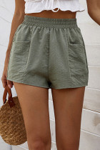 Fashion Casual Solid Pocket Loose Mid Waist Wide Leg Bottoms
