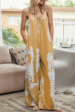 Fashion Casual Print O Neck Loose Jumpsuits