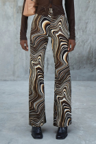Fashion Street Print Basic Straight Wide Leg Full Print Bottoms