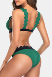 Vacation Patchwork Contrast Swimwears