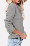 Casual Solid Buckle O Neck Tops(6 Colors)