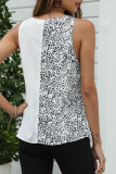Fashion Elegant Print Patchwork V Neck Tops