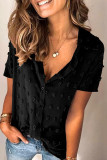 Fashion Elegant Solid Patchwork Turndown Collar Tops