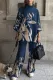 Casual Print Patchwork Turtleneck Long Sleeve Two Pieces