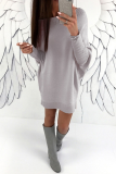 Casual Solid Patchwork O Neck Straight Dresses
