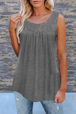Fashion Casual Solid Split Joint O Neck Tops